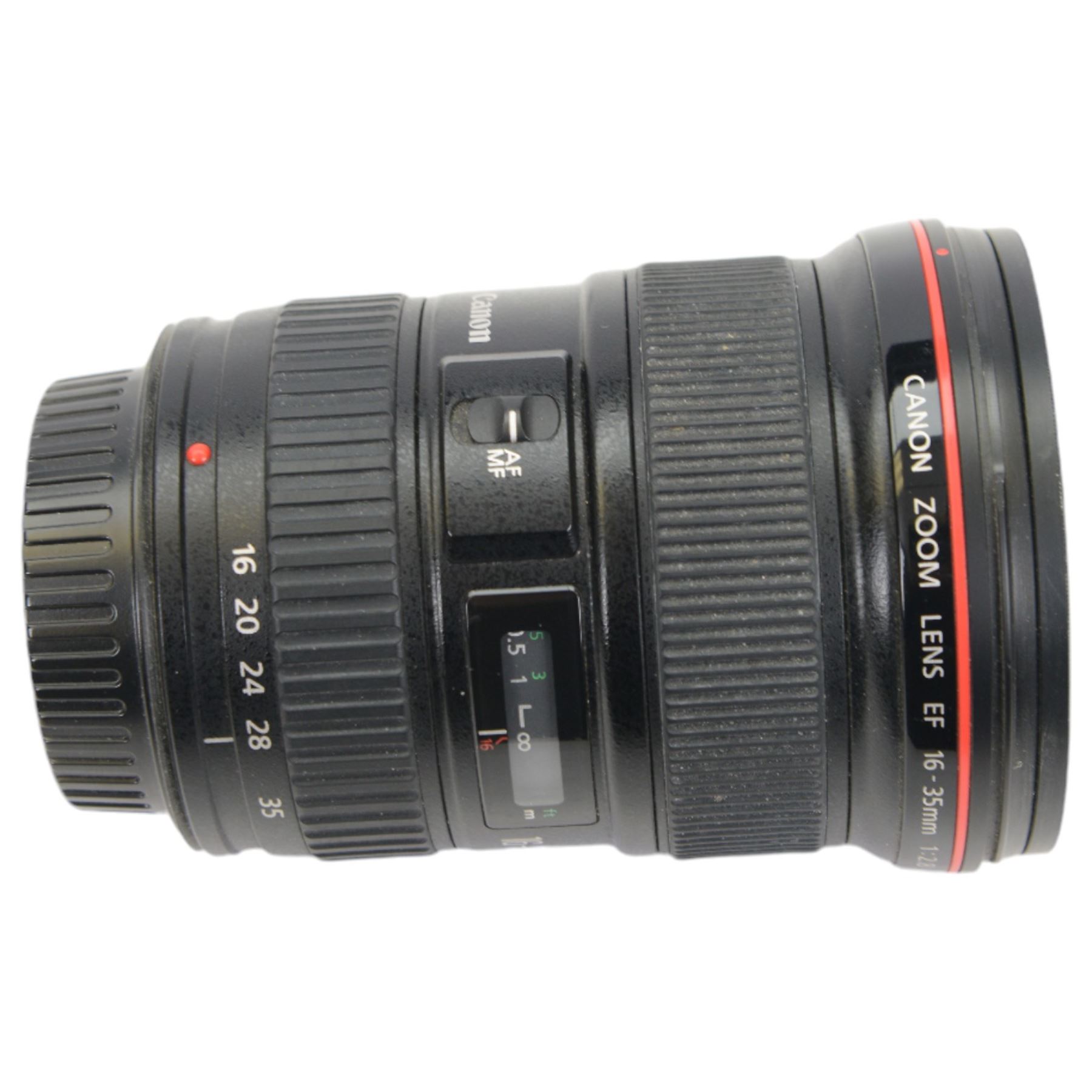 Canon Ultrasonic EF 16-35mm 1:2.8 L USM zoom lens serial no. US0207, with Canon EW-83E lens hood, in carry pouch