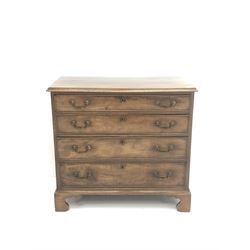 Georgian mahogany chest, four graduating drawers, ogee supports