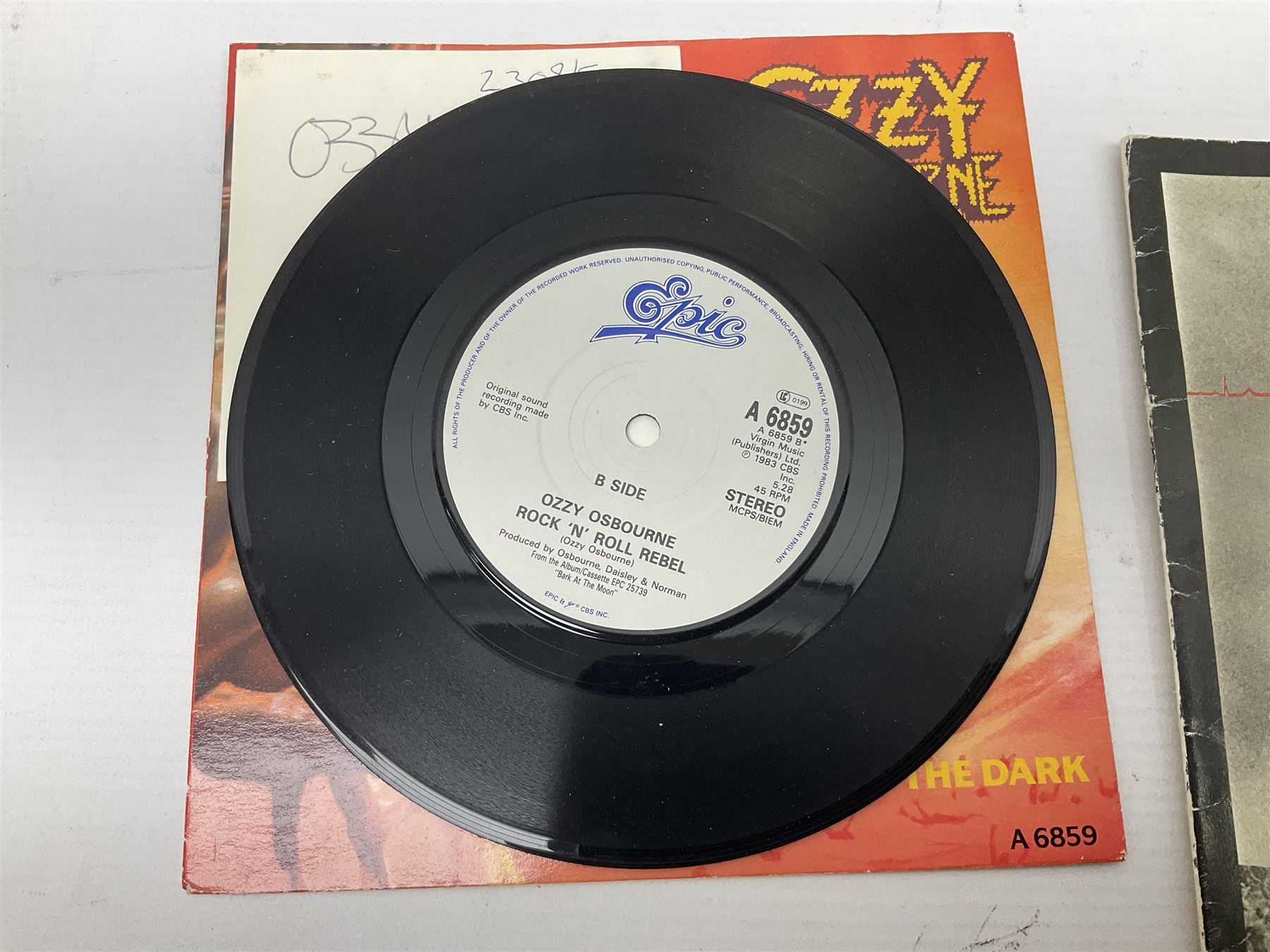 Ozzy Osbourne Shot in the Dark single, Rush World Tour magazine etc 