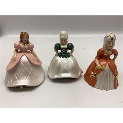 Thirteen Wade Collectors Club figures, comprising six Alice in Wonderland figures; Queen of Hearts, Alice, Mad Hatter, The Doormouse, White Rabbit and Cheshire cat, six Cinderella figures; Fairy Godmother, Cinderella Ready for the Ball, Prince Charming, Cinderella, Clorinda and Thisbe, together with Beauty from Beauty and the Beast, all with original boxes  