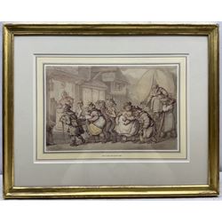 Thomas Rowlandson (British 1757-1827): 'The Woolpack Inn - Arrival of the Flying Waggon', watercolour and ink unsigned 24cm x 38cm 
Provenance: private collection, purchased James Alder Fine Art, Hexham; exh. Leger Galleries, London, February 1979, label verso; with Christie's stencil verso