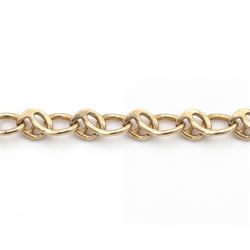 9ct gold fancy Mackintosh design link necklace by Cropp & Farr, London import mark 1992