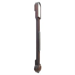 Victorian mahogany mercury stick barometer, the arched glazed register with weather indications and adjustable vernier, above a glazed thermometer and circular cistern cover, H 95cm