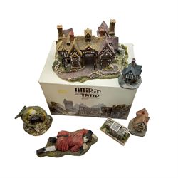 Lilliput Lane limited edition model The King's Arms, boxed with deeds, together with five other limited or special edition Lilliput Lane models, comprising Counting House Corner 1994 (version 2), Biscuit Works Carlisle 2005, Rowan Lodge (version 1) engraved South Bend 1990, Gulliver 1986 (version 1) and Dennis the Dragon 1986, unboxed 