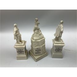 Fourteen items of Hull crested china by W.H. Goss etc including  Boer War, De La Pole and Wilberforce monuments, 3-piece cruet on trefoil stand, various vases and jugs etc  