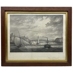 After Francis Nicholson (British 1753-1844): 'To the Trustees of the Piers and Harbour of Whitby', pair lithographs, printed by Graf & Soret and Engelmann & Co, respectively, c.1832, each dedicated by Francis Pickernell (1796-1871), engineer for the Trustees of the Whitby Piers and Harbour Board 1822-1861, 28cm x 40cm (2)