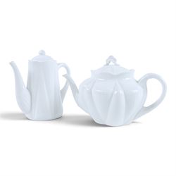 Shelley Dainty White pattern tea service, including teapot, coffee pot, hot water jug, open sucrier, cups and saucers, cake plates etc 