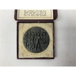 Cased Lusitania copy medallion
