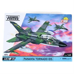 Four Cobi Bricks 1:48 scale Armed Forces model aircraft sets, comprising no. 5894 Panavia Tornado IDS, no. 5901 Rafale C, no. 5829 F-35 B Lightning II and no. 5851 MIG-29 East Germany, all in sealed boxes