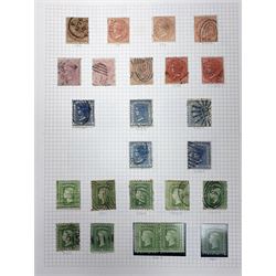 Australia New South Wales stamps, including 1850-4 various imperf issues, 1854-6 including five pence, six pence, one shilling etc, 1856-60 registered letter stamps, 1861-88 five shillings etc, housed on pages