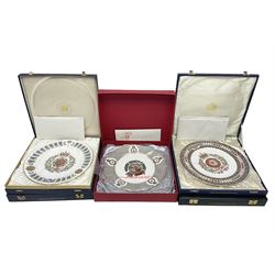 Four Spode Mulberry Hall limited edition Regimental commemorative plates - The Royal Scots Plate The First of Foot No.259/500; The Kings Own Scottish Borderers No.101/500; The Green Howards No.264/500; all boxed with certificates; and The Royal Welch Fusiliers No.245/500; boxed; together with Spode limited edition Battle of Britain Plate 1940-1990 No.98/1940; boxed with certificate (5)