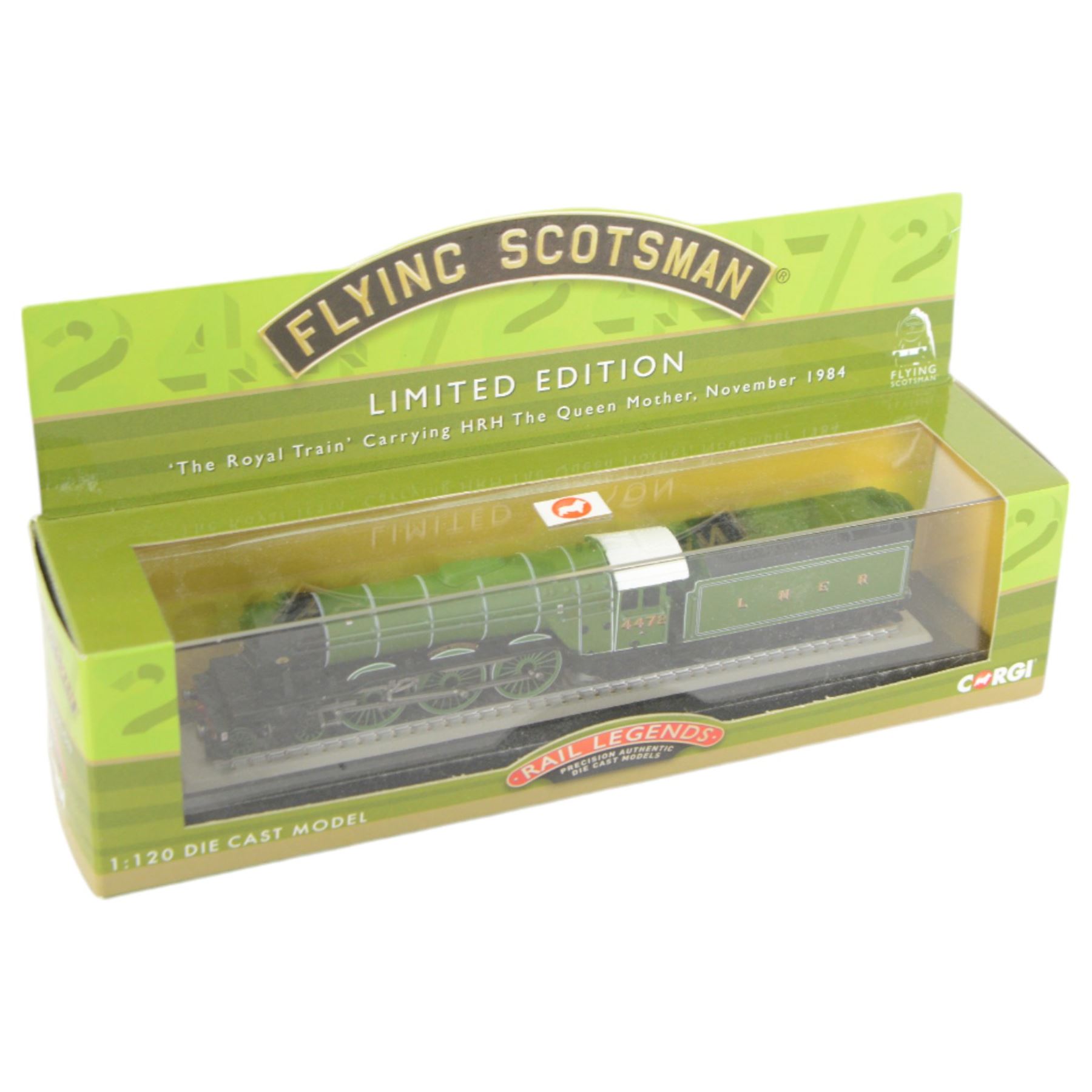 Six Corgi Rail Legends 1:120 scale diecast locomotives, including a limited edition Flying Scotsman example, all boxed 