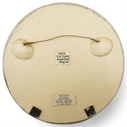 Anne Plant (British 1934-2019): 'Water Signals' 'Tree of Life' and 'Sea Picture', set three stoneware wall-hanging sculptures, signed and titled verso, largest D25cm (3)