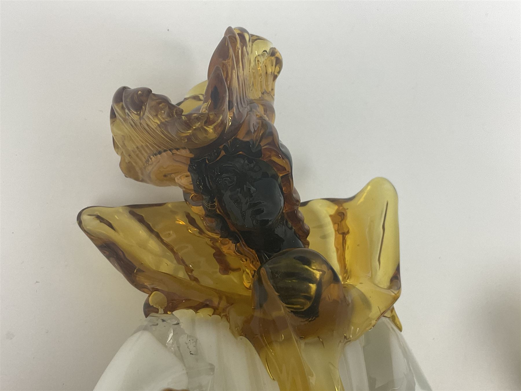 Pair of murano glass figures of Courtesans, H37cm