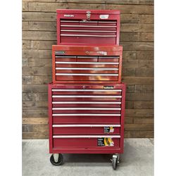Britool, Halfords and Stack-on red tool chests with contents