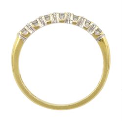 18ct gold seven stone round brilliant cut diamond half eternity ring, hallmarked, total diamond weight 0.33 carat