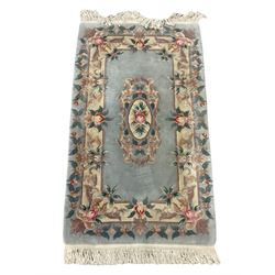 Small Bokhara green rug, Chinese hearth rug and two modern Persian design rugs