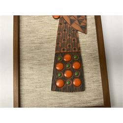 1960's Hornsea pottery Muramic plaque, in the form of a bird designed by John Clappison, H45cm 