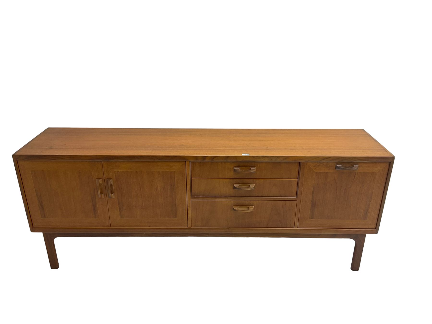 GPlan mid20th century 'Sierra' teak sideboard, fitted with two cupboard doors concealing