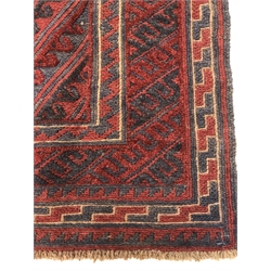 Gazak red and blue ground rug, central medallion, 120cm x 114cm