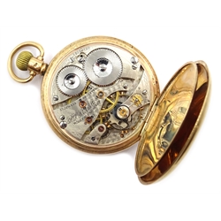  Waltham 9ct gold full hunter top wind pocket watch no 18039199, case by Aaron Lufkin Dennison, Birmingham 1928  