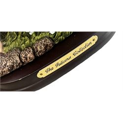 Five ‘The Juliana Collection’ figures, Capodimonte figure of a cobbler, four decorative cat plates, another decorative plates and Aynsley china