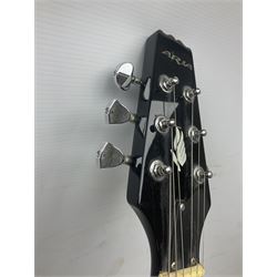 Aria Les Paul style electric guitar, no.037704CH L102cm; with amplifier, soft carrying case and stand; together with various guitar songbooks etc