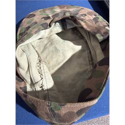 WWII SS camouflaged field cap, pea pattern camouflage