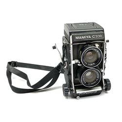 Mamiya C330 camera with Mamiya-Sekor ‘1:4.5 f=55mm’ lens, Mamiya-Sekor DS ‘1:3.5 f=105mm’ lens and Mamiya-Sekor SUPER ‘1:4.5 f=180mm’ lens