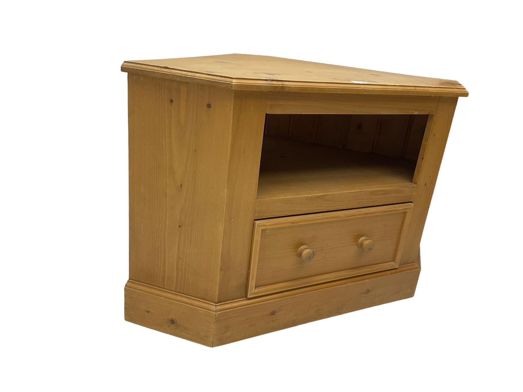Solid pine corner tv stand