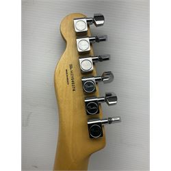 2009 Fender Telecaster electric guitar in black, retro fitted with Charlie Christian copy pick-up, serial no.MZ9546274; L98cm; in Fender soft carrying case