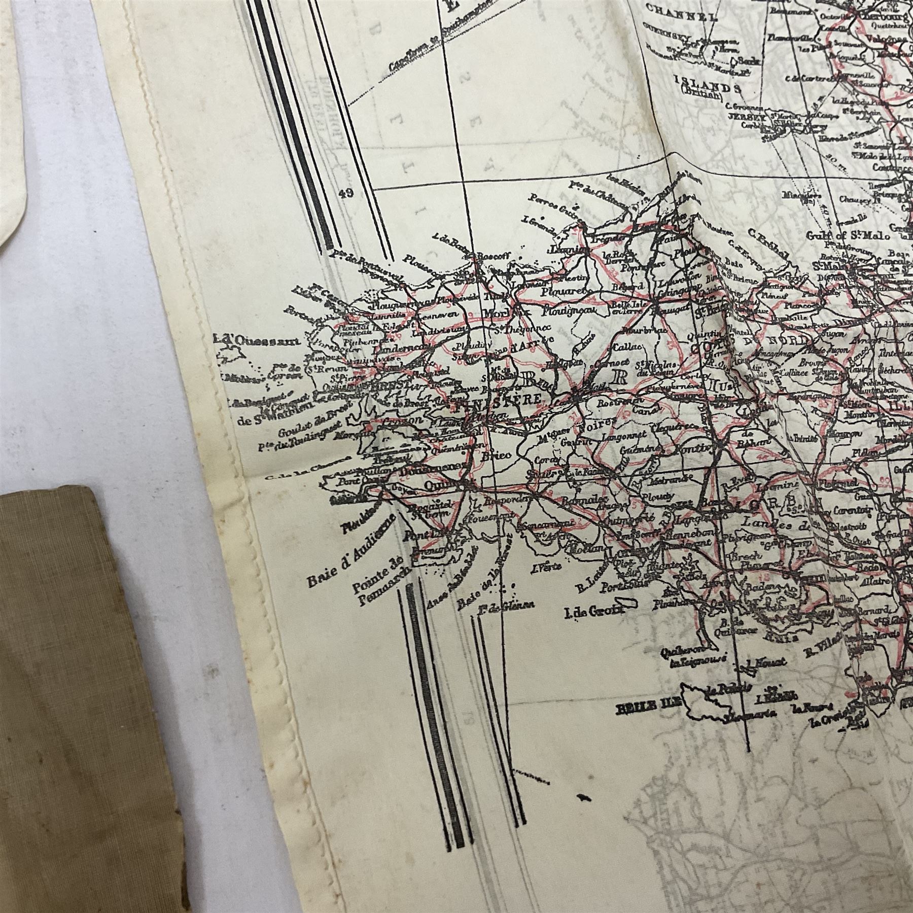 Two WW2 double sided silk escape and evade maps of Europe, comprising: Germany, Belgium, France, Holland, Spain etc,  in canvas envelope stamped Mark II