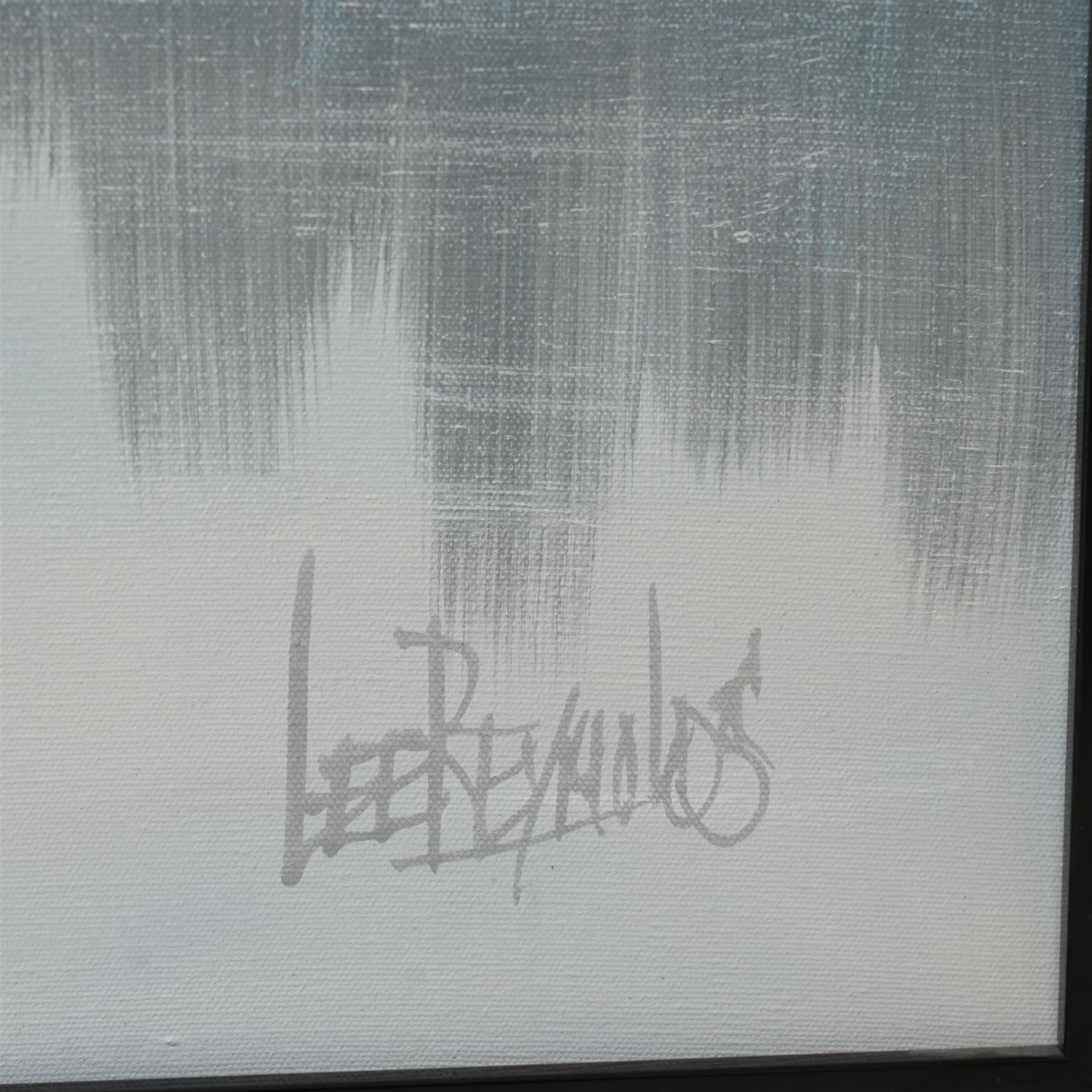 Lee Reynolds (American 1936-2018): Cityscape - Staten Island New York, oil on canvas signed 75cm x 150cm