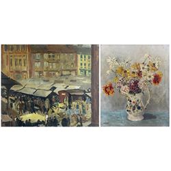 Philip Naviasky (Northern British 1894-1983): Still Life of Flowers in a Jug (recto) and M...