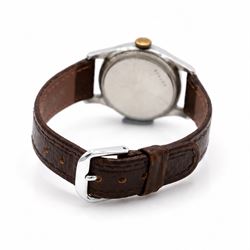 Solar Aqua gentleman's stainless steel manual wind wristwatch, Ref. 2784, silvered dial with Arabic hour markers, the Rolex case signed 'Oyster Watch Co  R.W.C.Ltd', on brown leather strap