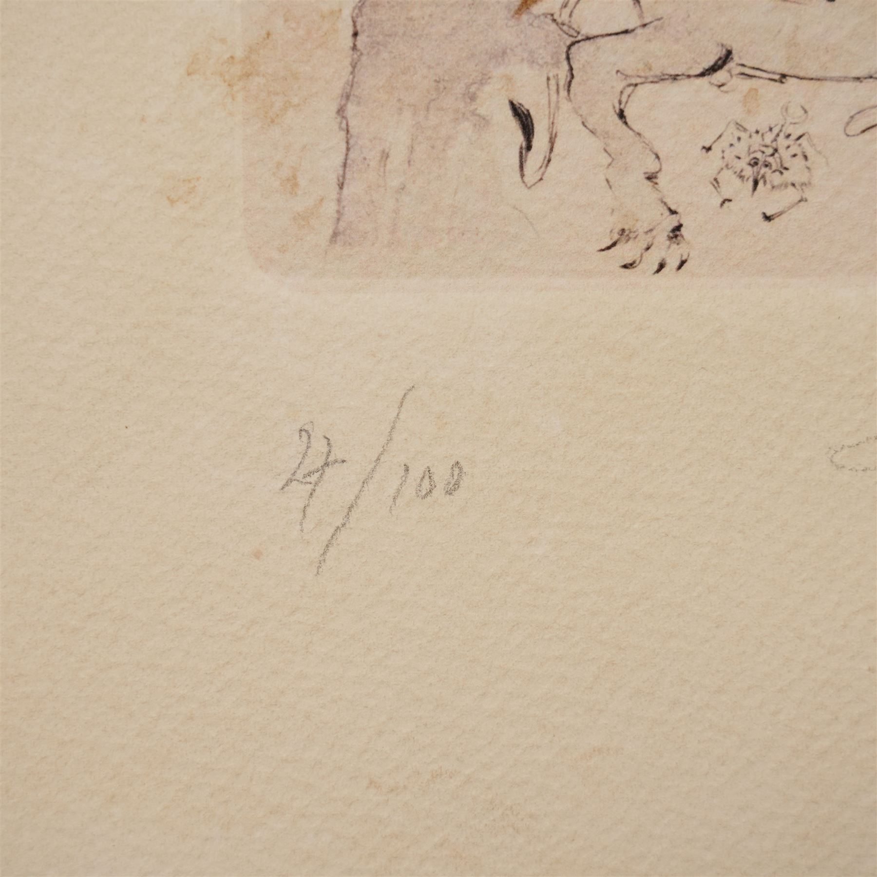 Salvador Dali (Spanish 1904-1989): 'Athena', drypoint etching in colours signed and numbered 4/100 in pencil 30cm x 21cm with full margins (unframed)