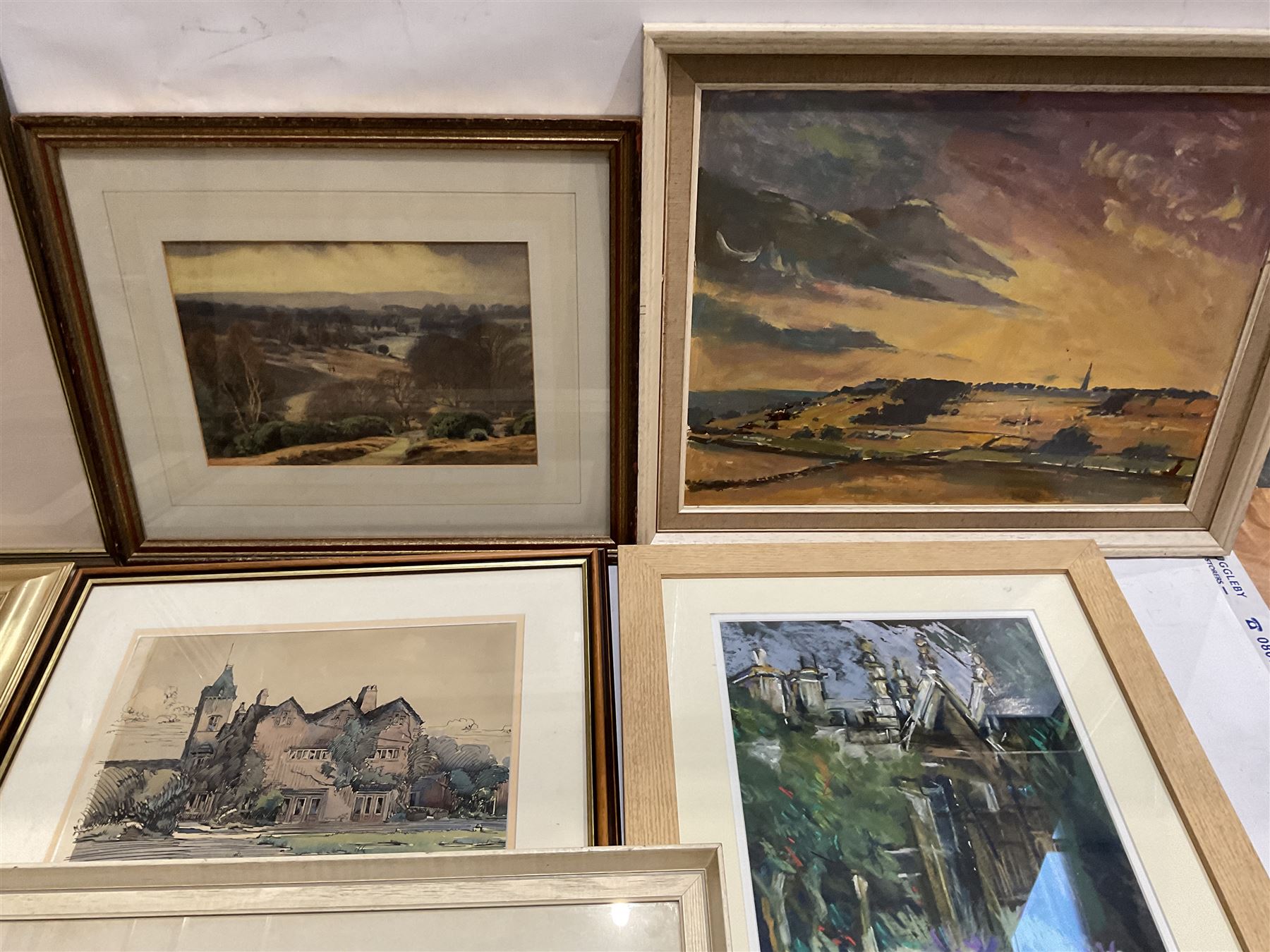 Collection of paintings in various media, artists including Michael Norman, Frank Corbyn Price, E Scott Jones, Frederick Clive Newcombe, Celia Wilson, and an unsigned oil on board (qty)