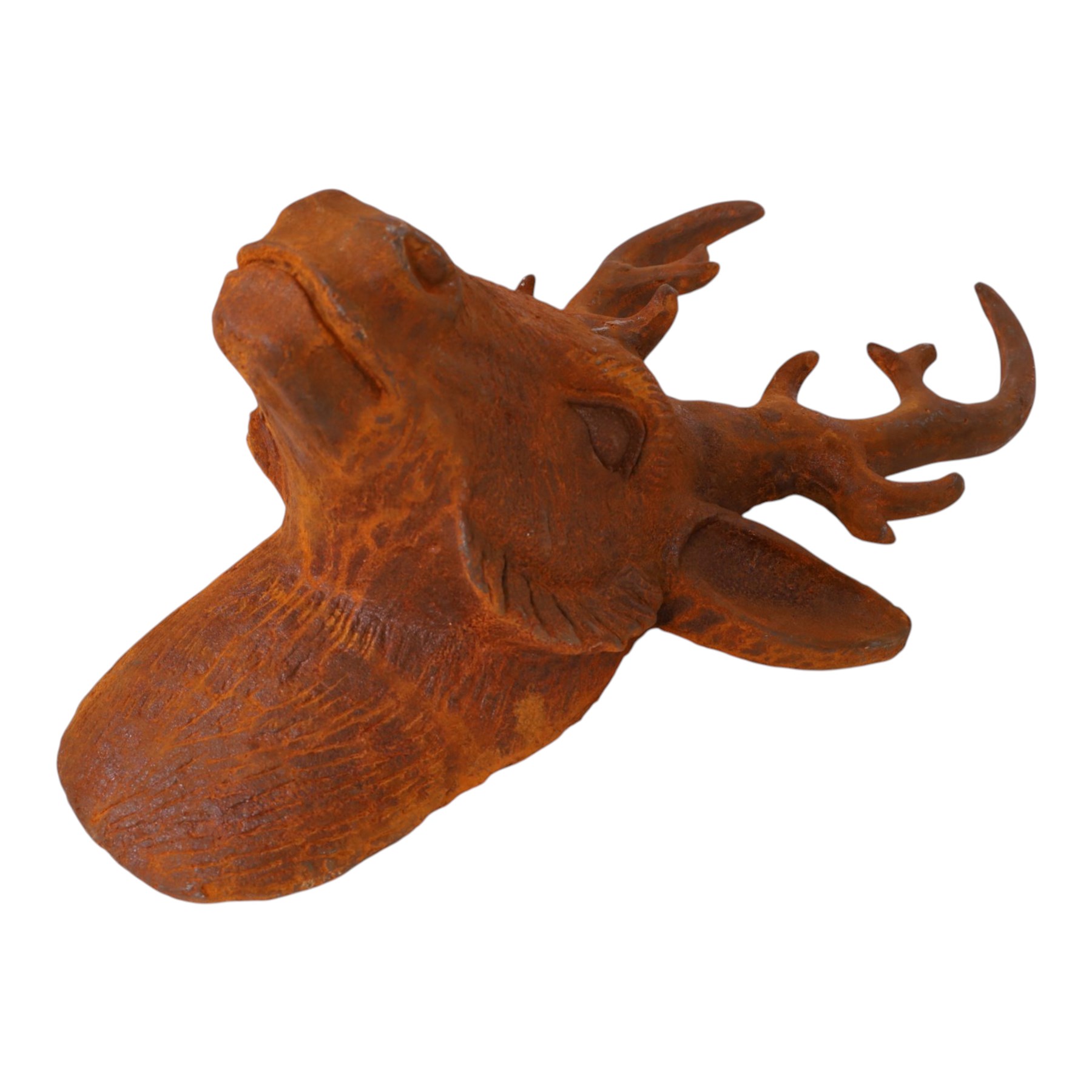 Wall mounted cast iron stag, H66cm