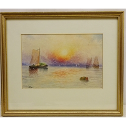  Whity Cargo Vessels, watercolour signed and dated 1913 by C.J. Norton 15cm x 22cm  