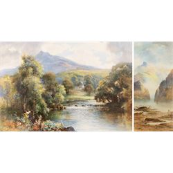 William Joseph Boyes (British 1871-1919): On the River Llugwy - North Wales, watercolour s...