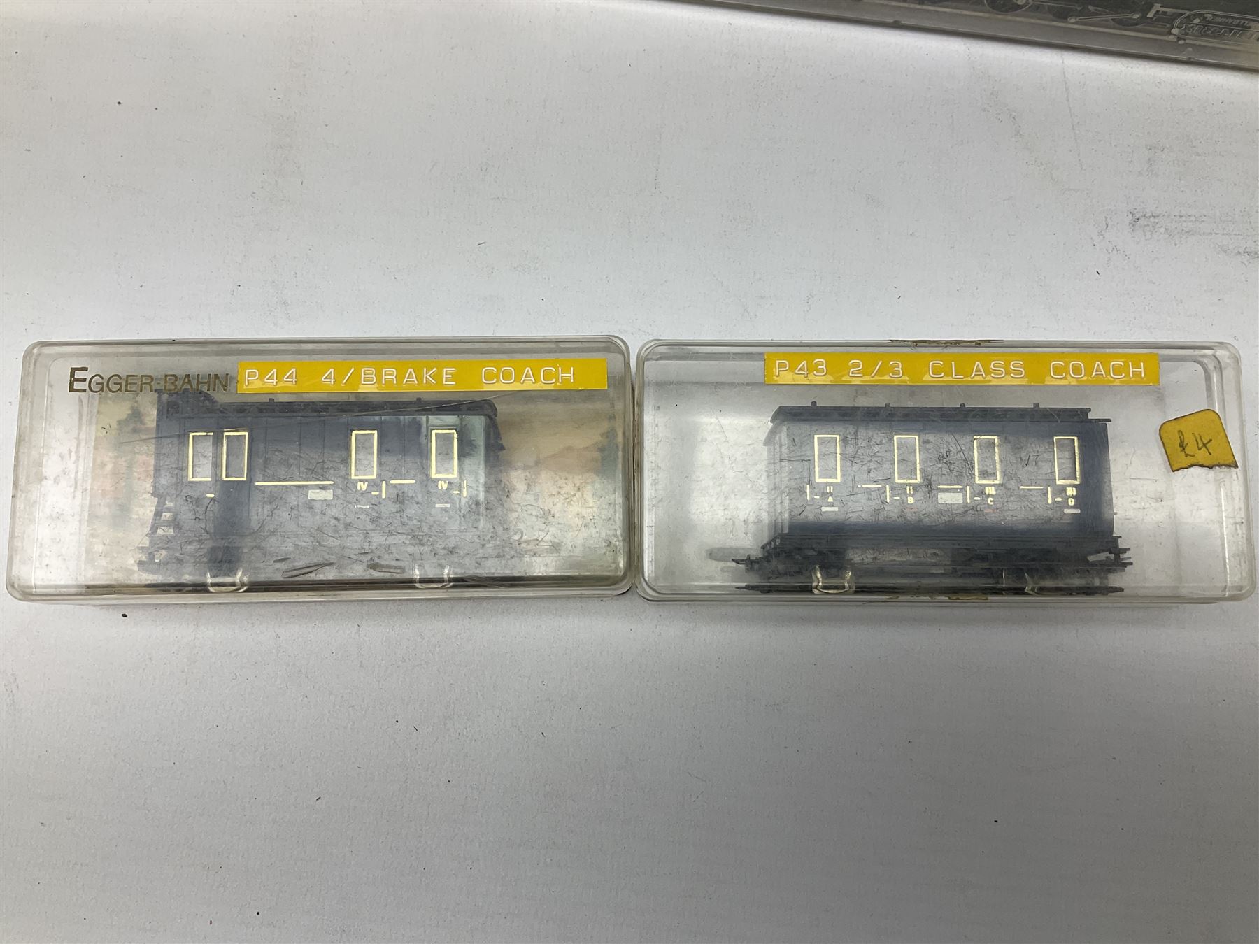 'N' gauge - Minitrix Class A4 4-6-2 locomotive 'Mallard' No.60022; in hard perspex case; Lima Diesel Shunter No.D2790; boxed; 0-6-0 locomotive 'Margaret' with four Colin Ashby EDLR coaches and three wagons; and Egger-Bahn 0-4-0 locomotive No.5 with two coaches in hard plastic boxes (13)