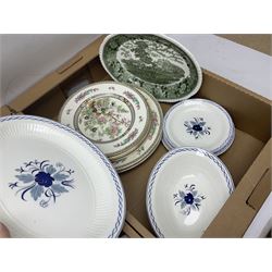 Spode Green Geranium pattern part tea service, together with Adams Baltic pattern part tea and dinner wares and a quantity of other ceramics etc, in six boxes 