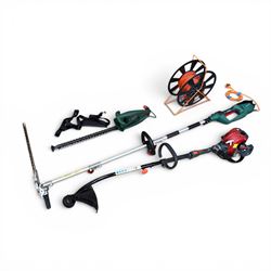 Sovereign 26cc 2 stroke petrol grass trimmer (strimmer), Parkside electric hedge trimmer a...
