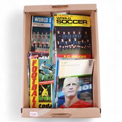 1950s and later cricket and football trophy cups and plaques, including six 1950s Leicester & Rutland Football League and Challenge Cup silver plated trophy cups and plaques, from the estate of former Leicester City player Colin Appleton, LT Shipman's CC Winners Carpenter Cup & Shipman Cup 1954 trophy, Shipman's Cup 1956 and The Filbert's Winners 1956 SWBCC plaque, together with a collection of 1950s and later football magazines, including North West Soccer Coaching, FA News, Football Association Insight Coaching, The Referee's Association, Sport & Recreation, Shoot, Goal, World Soccer, Netstretcher, etc