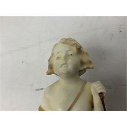 Royal Vienna Ernst Wahliss Art Nouveau figure, of a child pulling two baskets, H15cm