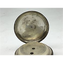 Silver cased pocket watch, hallmarked, the dial marked Kay's ''Perfection Lever'' Swiss Made