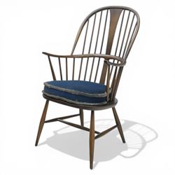 Ercol - mid century dark elm Windsor chair