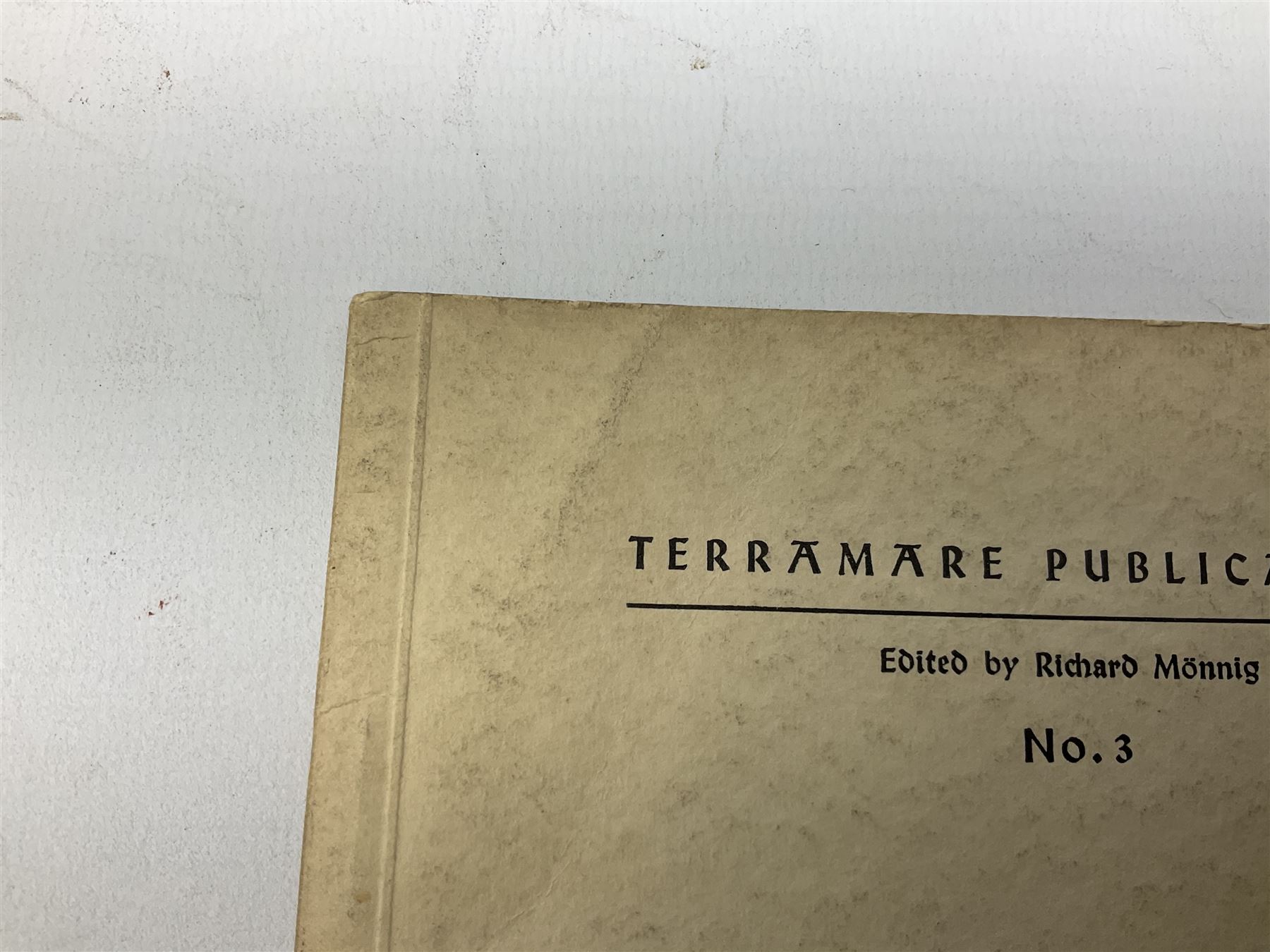 Set of six 1938 German booklets by Terramare Publications comprising No.1 Adolf Hitler by Philip Bouhler, No.2 German Political Profiles by Hans Heinz Sadila-Mantau, No.3 Versailles in Liquidation by Friedrich Grimm, No.4 German Law and Legislation by Erich Schinnerer, No.5 German Labour Service by Fritz Edel and No.6 Social Welfare in Germany by Werner Reher; some illustrated; all with English text (6)