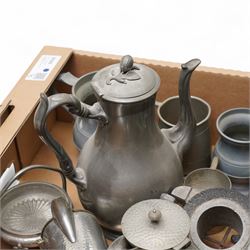 Argent and other hammered pewter, pewter measures etc