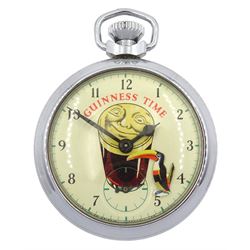 'Guinness Time' chrome pocket watch, sub